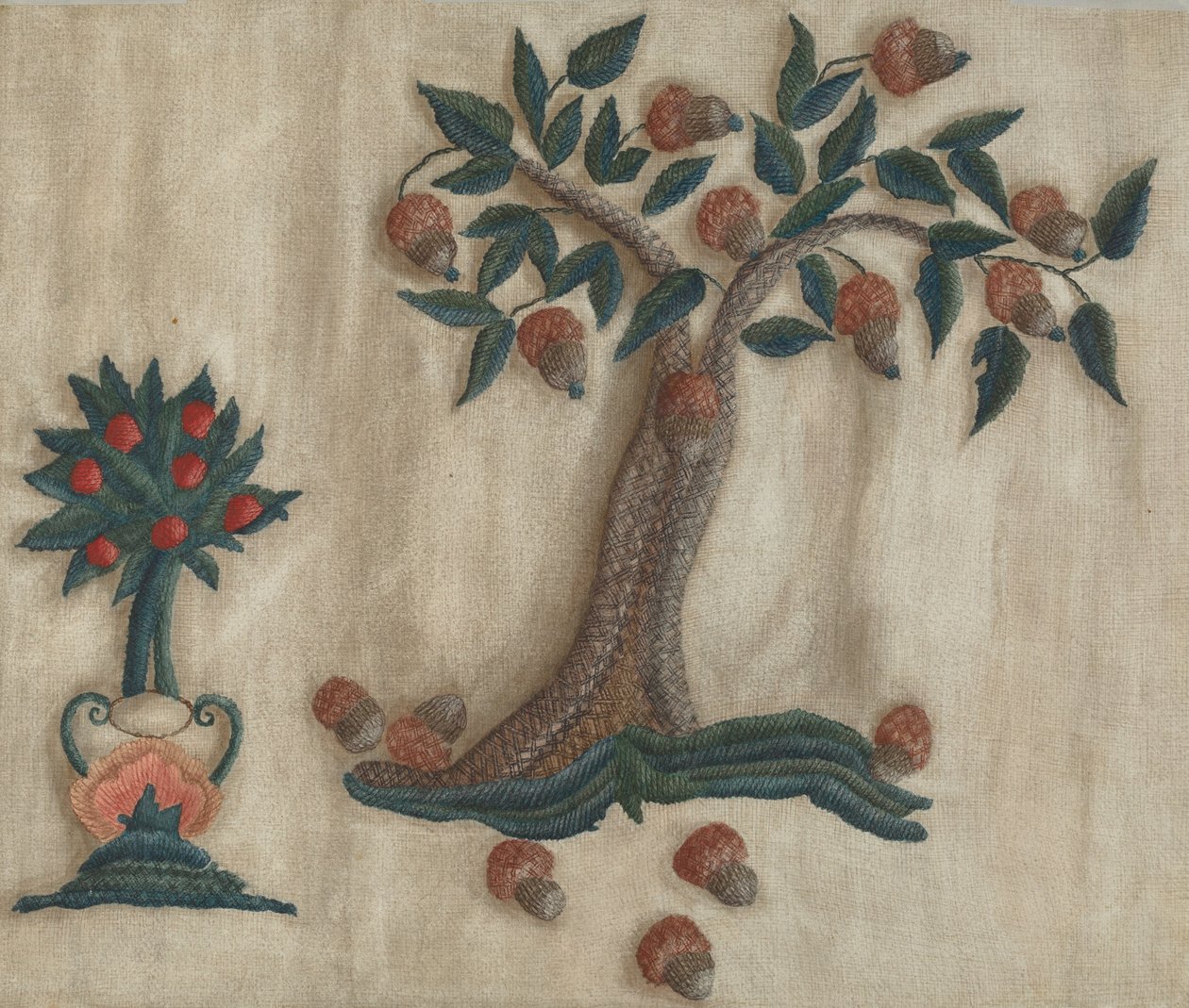 İşlemeli Yatak Askısı by Mildred E. Bent