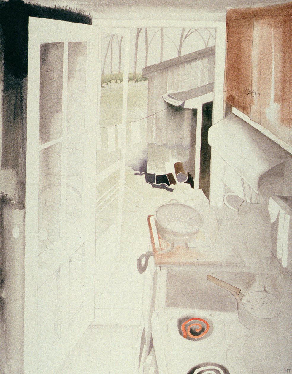 Ocak ve Mutfak, Connecticut (kağıt üzerinde wc) by Miles Contemporary Artist Thistlethwaite