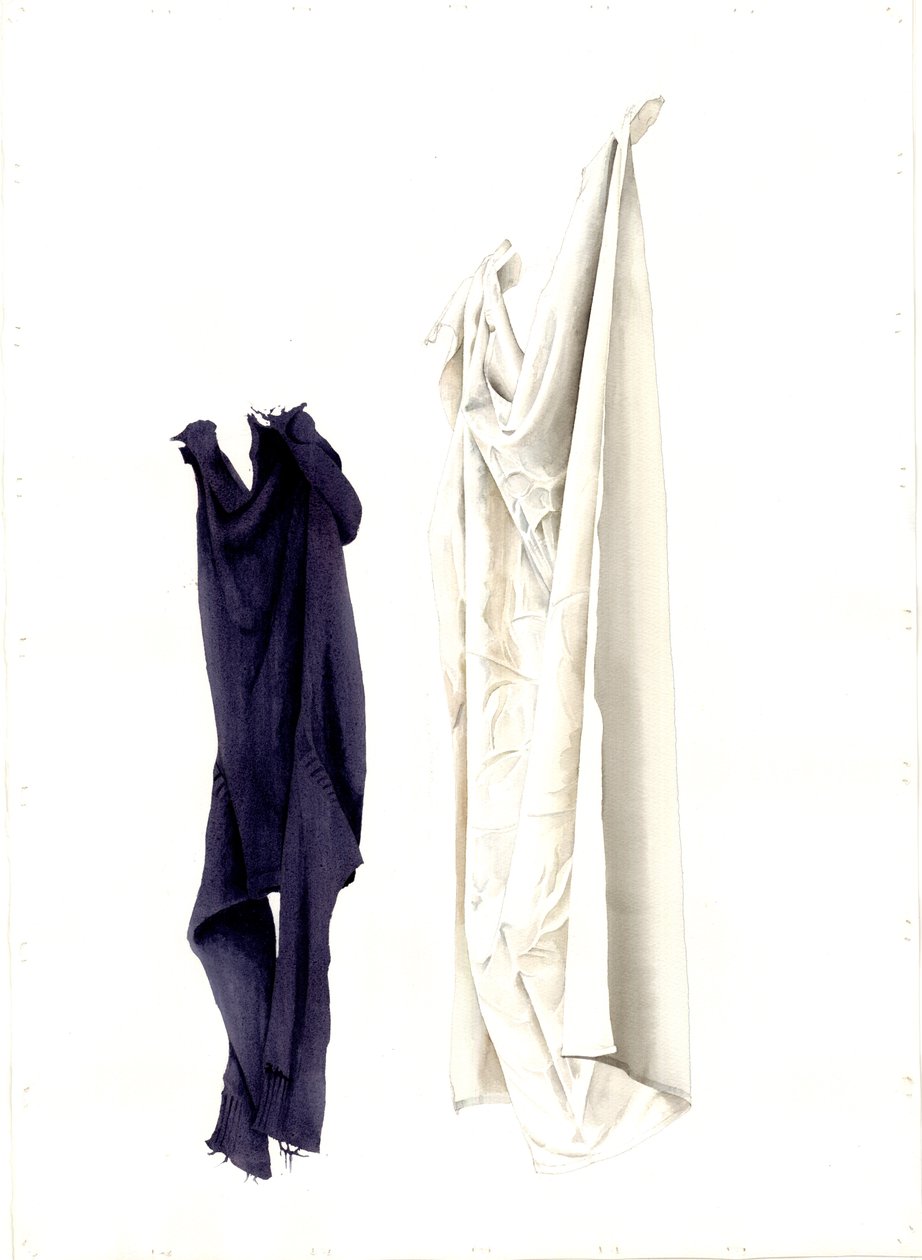 Cot Sheet ve Old Guernsey, 2004 (kağıt üzerinde wc) by Miles Contemporary Artist Thistlethwaite