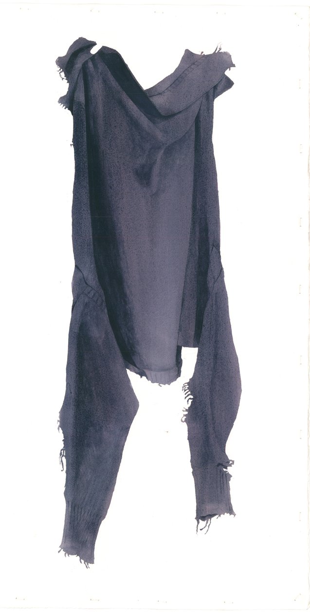 Güve yemiş Guernsey Sol taraf, 2003 (kağıt üzerinde wc) by Miles Contemporary Artist Thistlethwaite