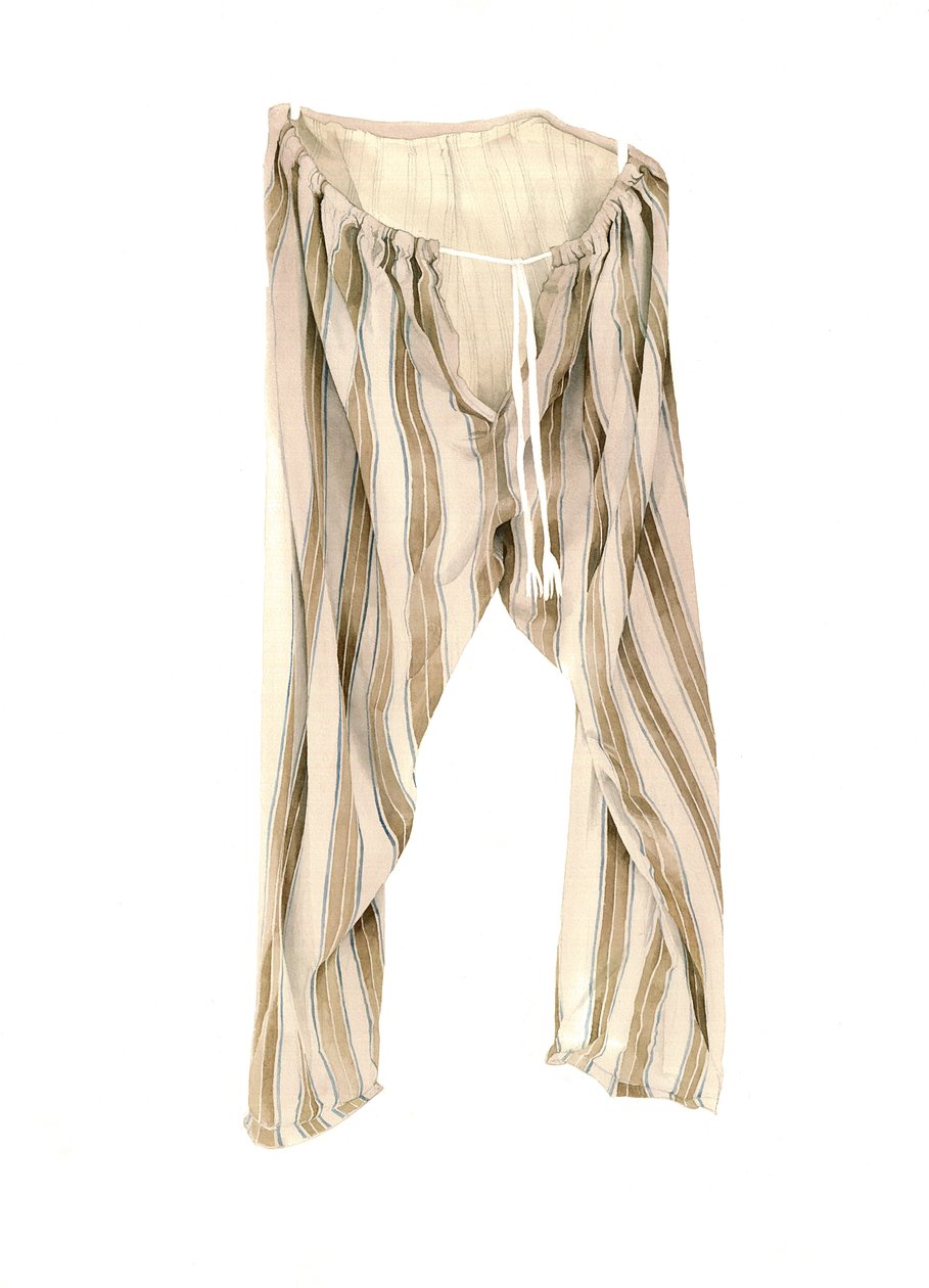 Neds Stripy Pijama Altı, 2003 (kağıt üzerinde wc) by Miles Contemporary Artist Thistlethwaite