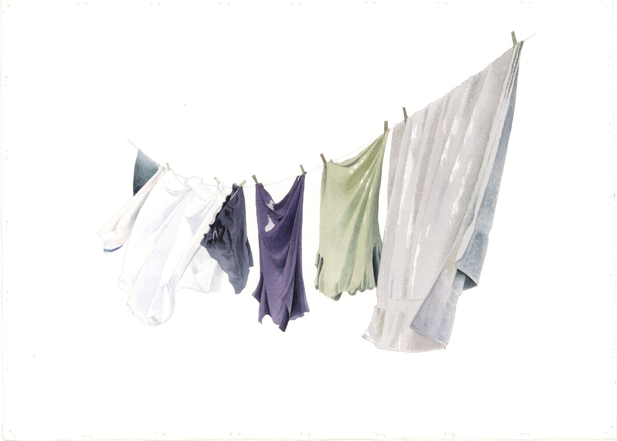 Spring Wash-line, 2003 (kağıt üzerinde wc) by Miles Contemporary Artist Thistlethwaite