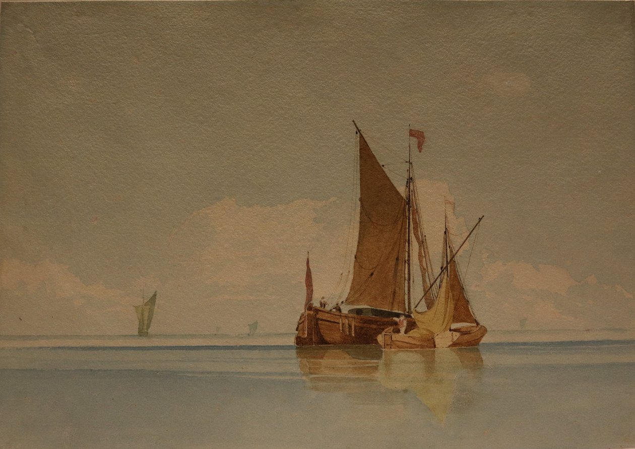 Sakin, tarihi bilinmiyor (kağıt üzerine sulu boya ve karakalem) by Miles Edmund Cotman