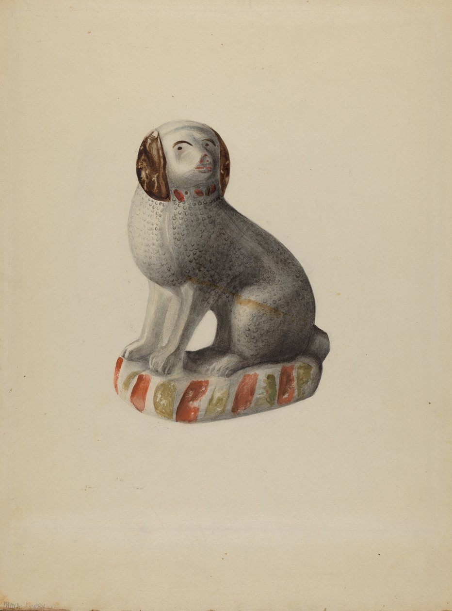 Pa. Alman Köpek Heykelcik, c. 1937. by Mina Lowry