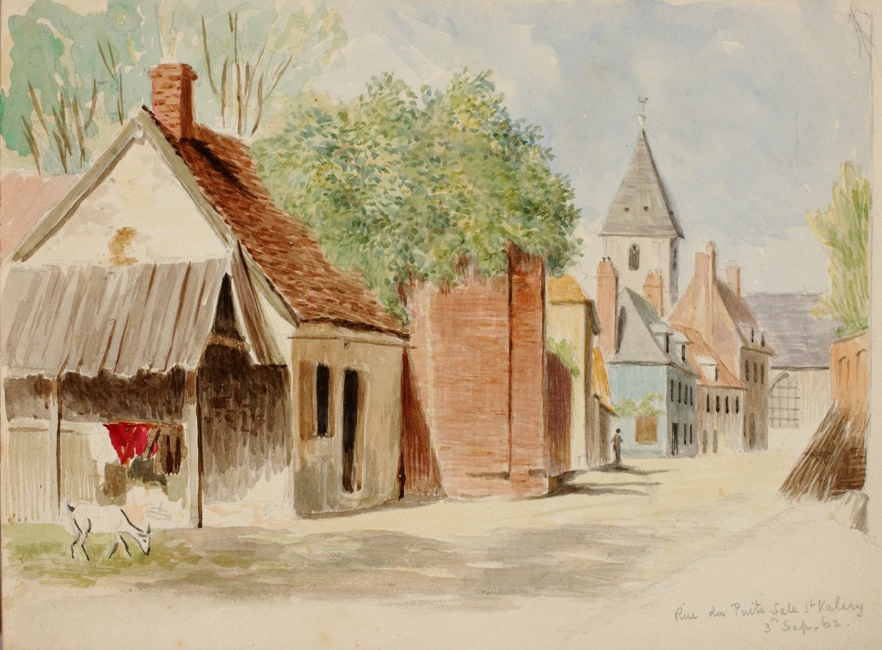 Rue du Puits Sale, St. Valery, 1862. by Miner Kilbourne Kellogg
