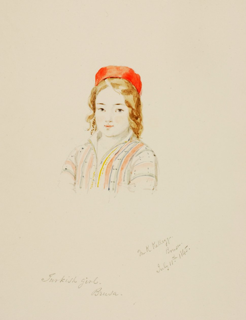 Türk Kızı, Brusa, 1845. by Miner Kilbourne Kellogg