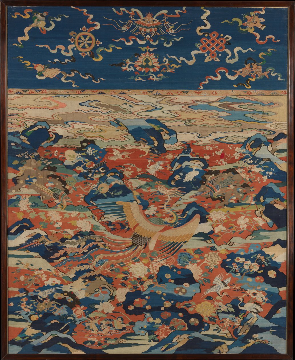 Bir Kaya Bahçesinde Anka Kuşu ve Kuşlar ile Panel, c.1600 by Ming Dynasty Chinese School