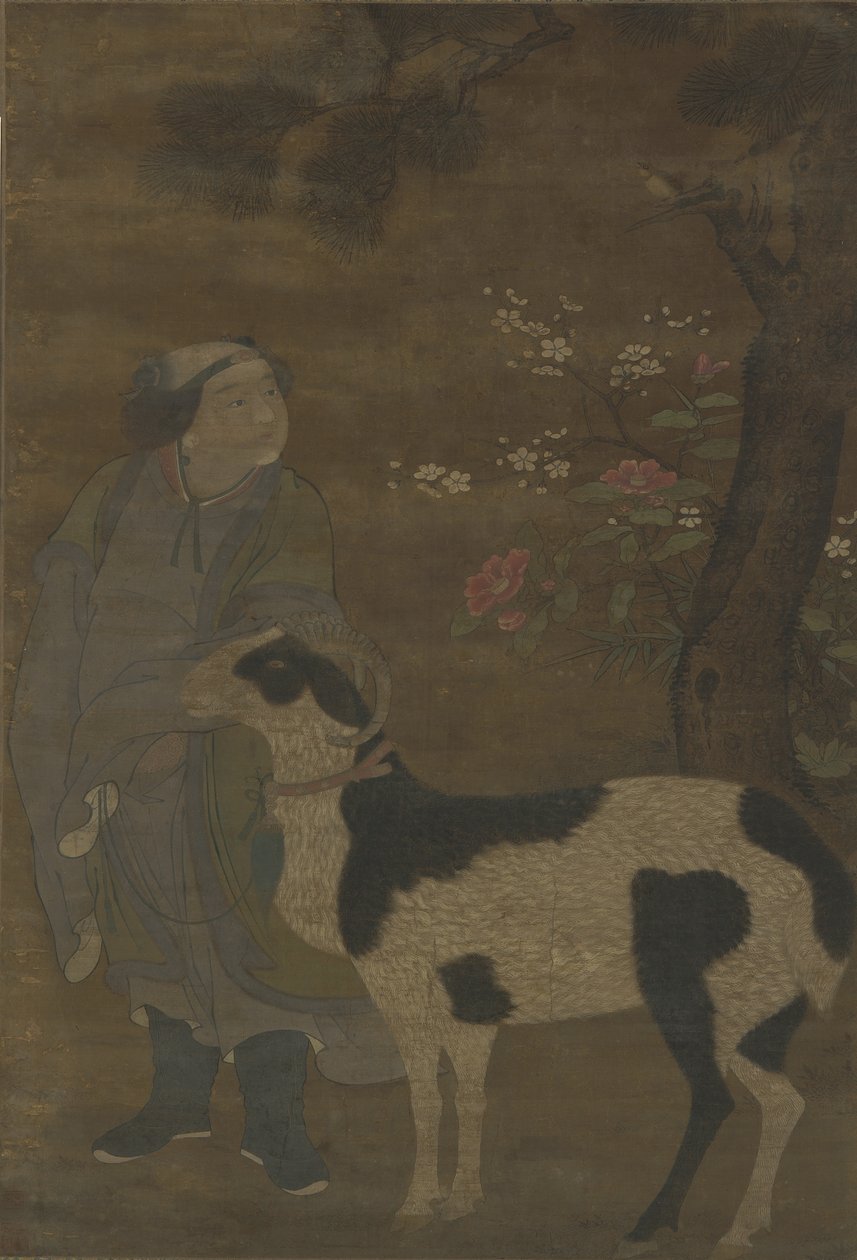 Soylu Bir Çocuk ve Keçisi by Ming Dynasty Chinese School