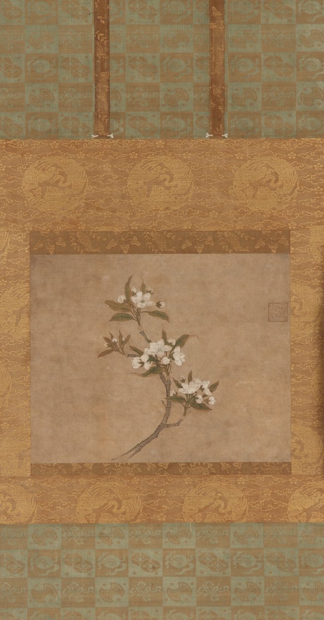 Armut çiçeği dalı (kağıt üzerine mürekkep ve renk) by Ming Dynasty Chinese School