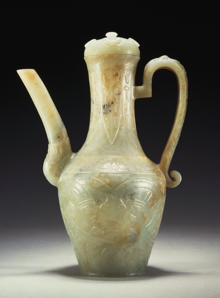 Geç bir Ming seladon yeşim ibrik ve kapak (yeşim) by Ming Dynasty Chinese School