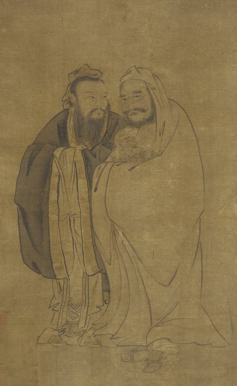 Konfüçyüs ve Buda Bir Qilin Beşiği by Ming Dynasty Chinese School