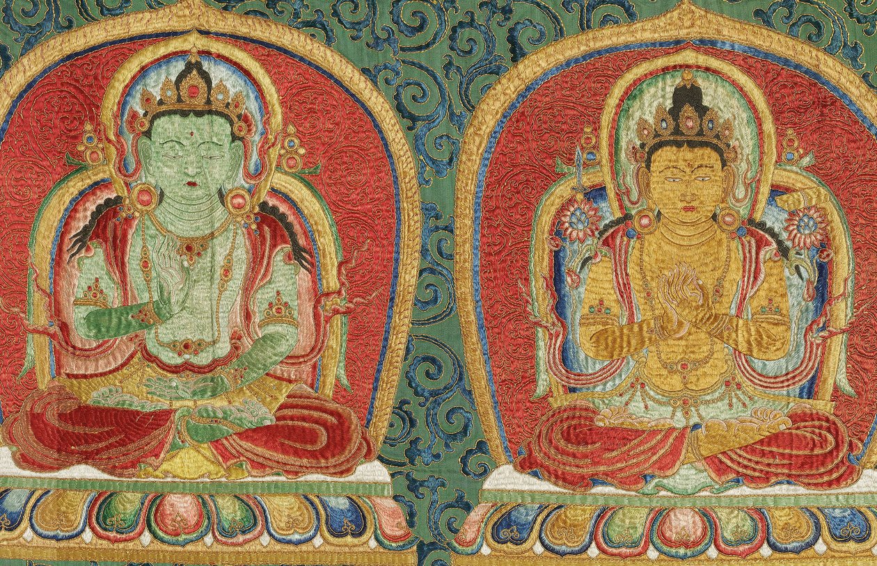 İmparatorluk İşlemeli İpek Thangka