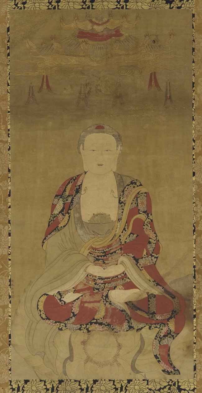 Dhyani Buddha (kağıt üzerinde mürekkep ve renk) by Ming Dynasty Chinese School