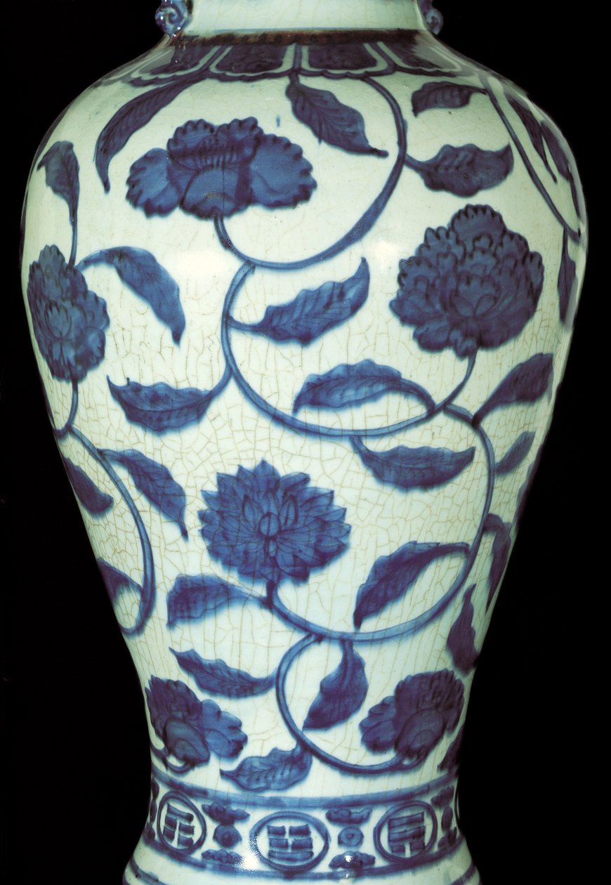 Büyük mavi ve beyaz vazo, Jaijing Dönemi by Ming Dynasty Chinese School