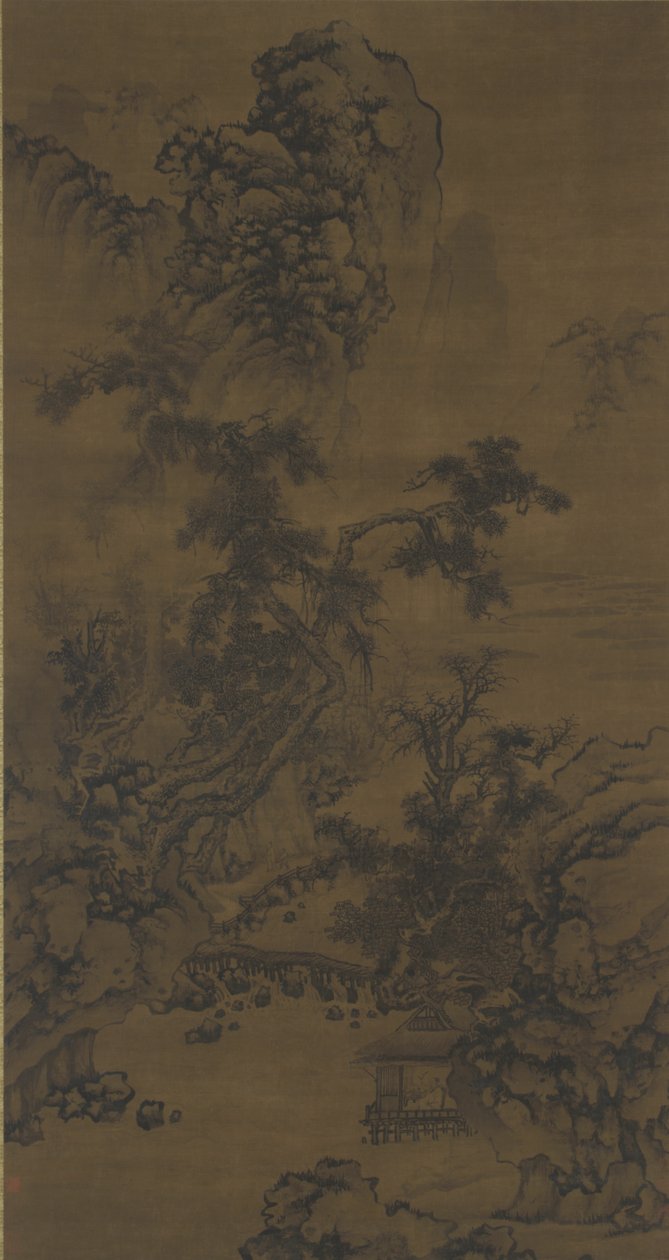 Nehir Kenarı Köşkünde Çamları Dinlemek by Ming Dynasty Chinese School