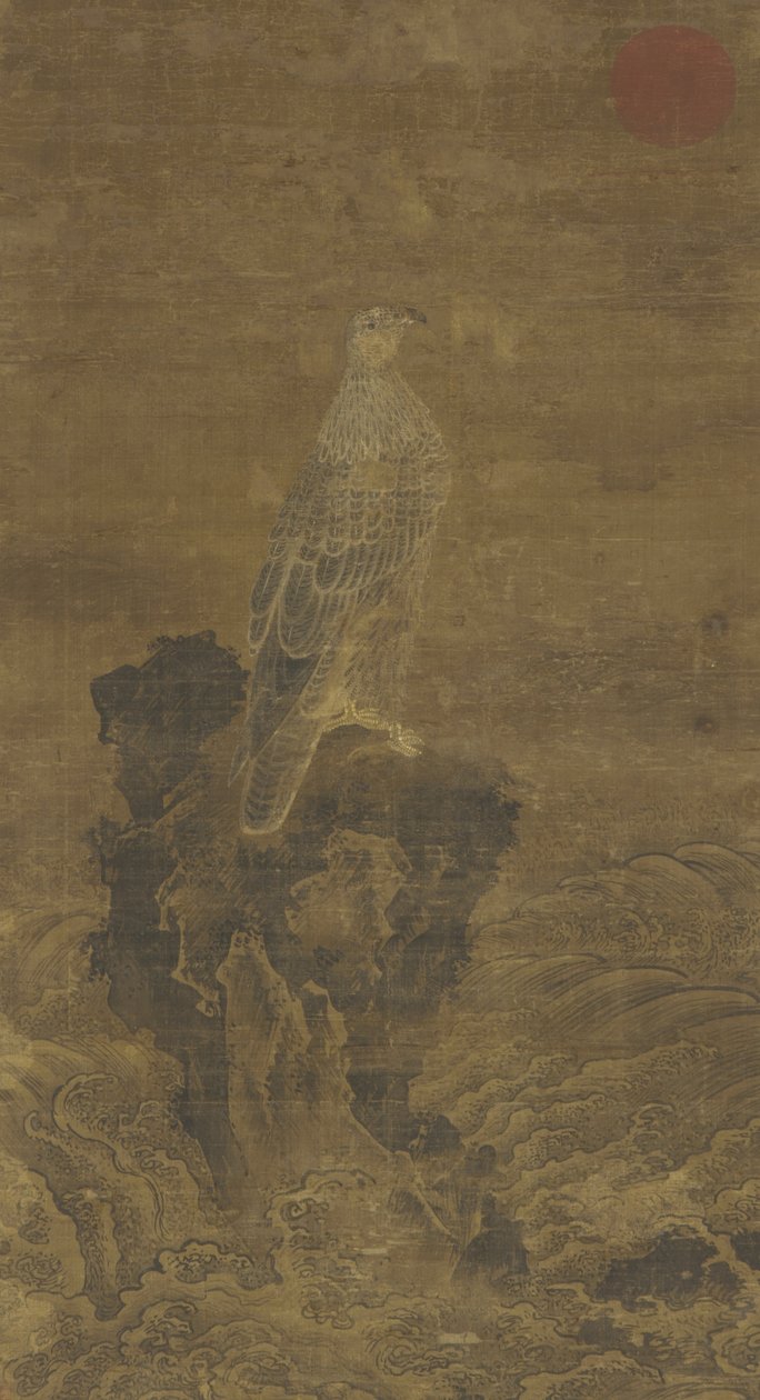 Dalgalar Arasında Bir Kayanın Üzerinde Peregrine, c.1500 by Ming Dynasty Chinese School