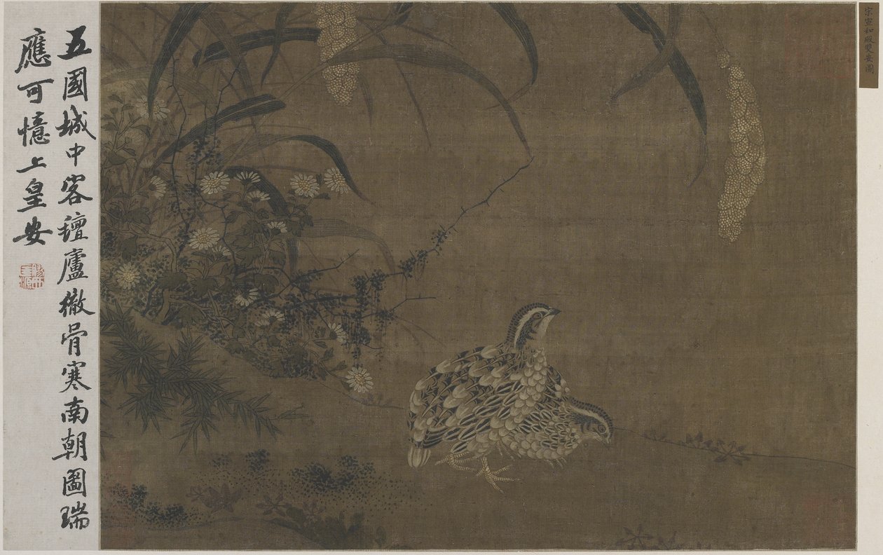 bıldırcın ve darı by Ming Dynasty Chinese School
