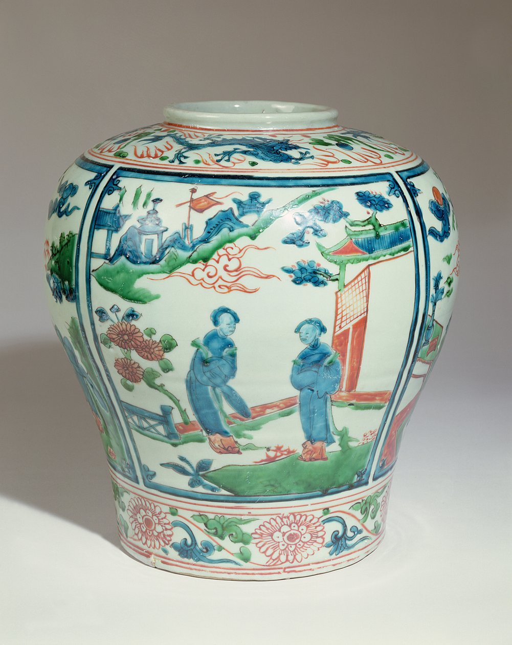 Swatow polikrom oviform kavanoz, geç 16. yüzyıl (seramik) by Ming Dynasty Chinese School