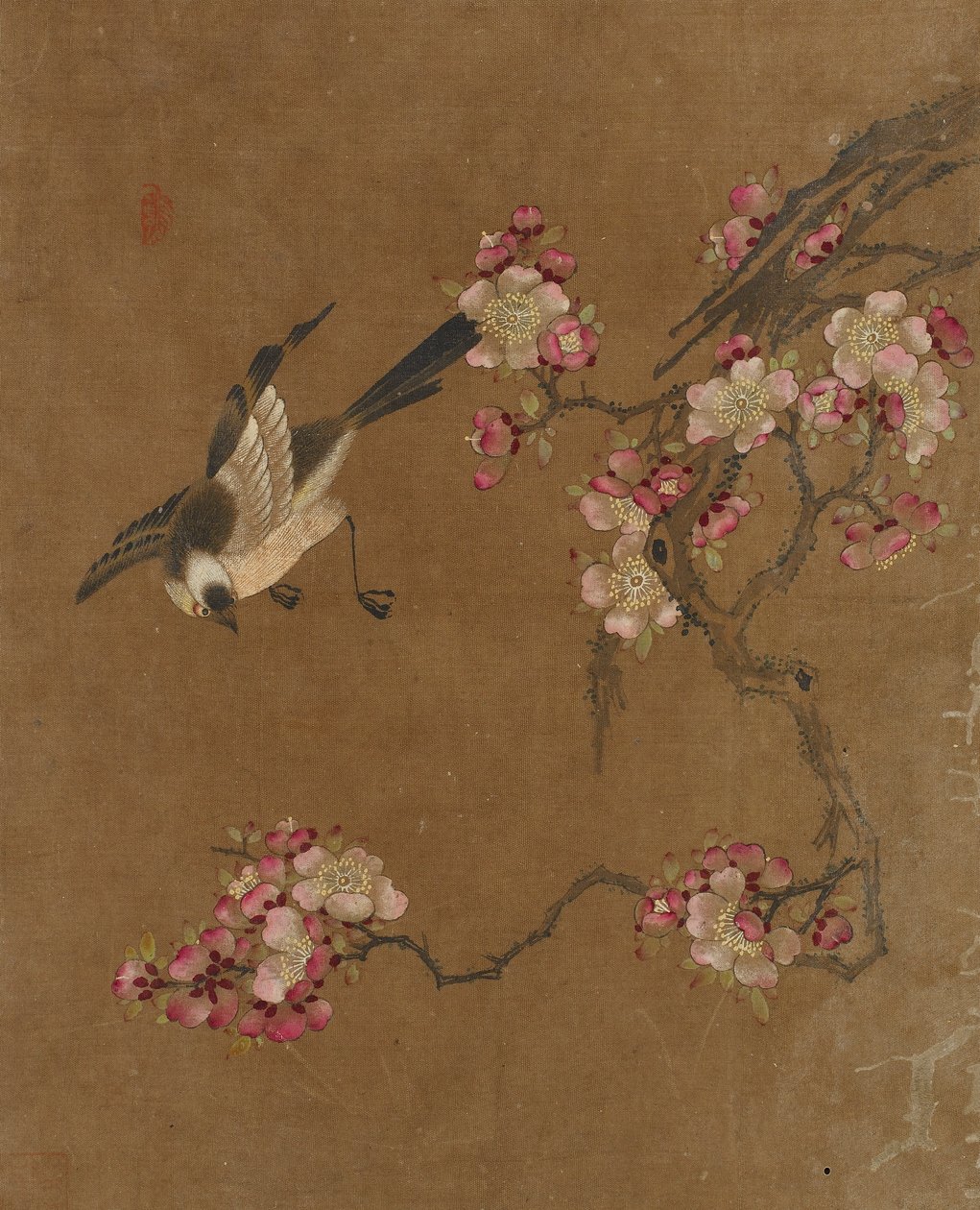 On adet kuş ve çiçek resmi (ipek üzerine renkli) by Ming Dynasty Chinese School
