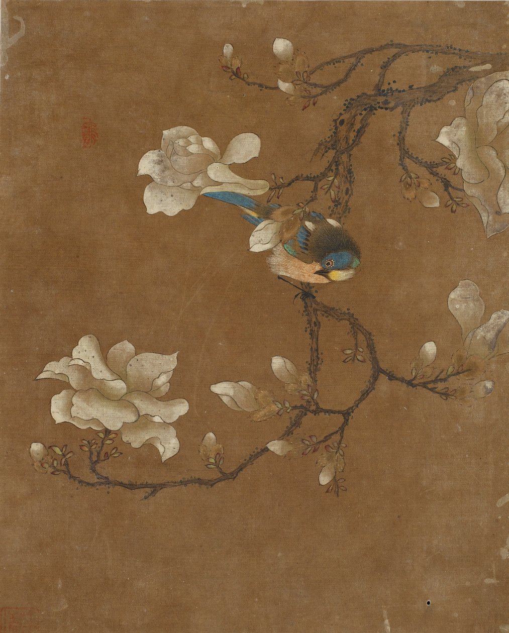 On adet kuş ve çiçek resmi (ipek üzerine renkli) by Ming Dynasty Chinese School