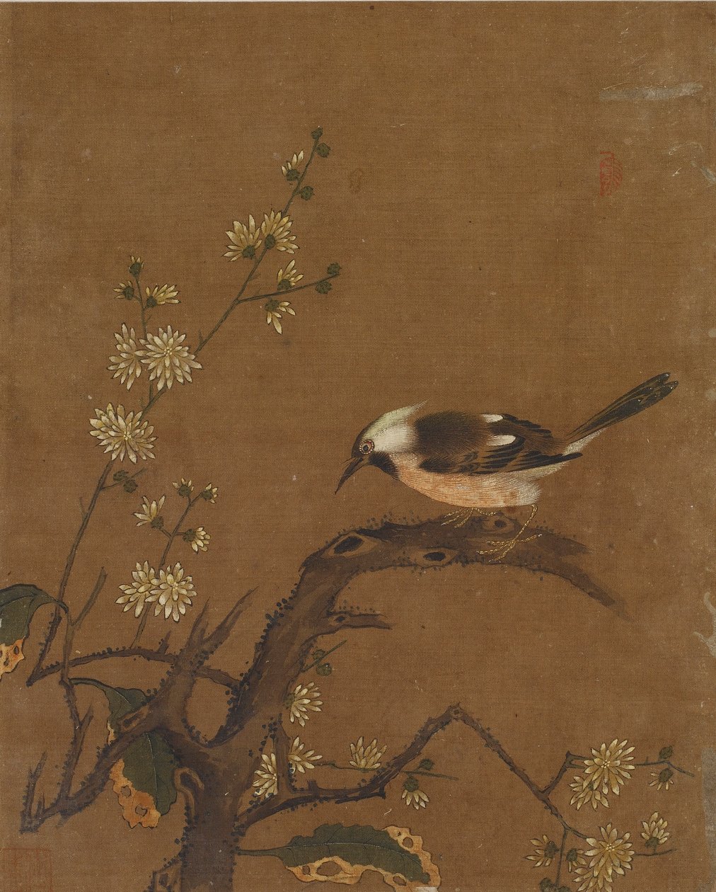 On adet kuş ve çiçek resmi (ipek üzerine renkli) by Ming Dynasty Chinese School