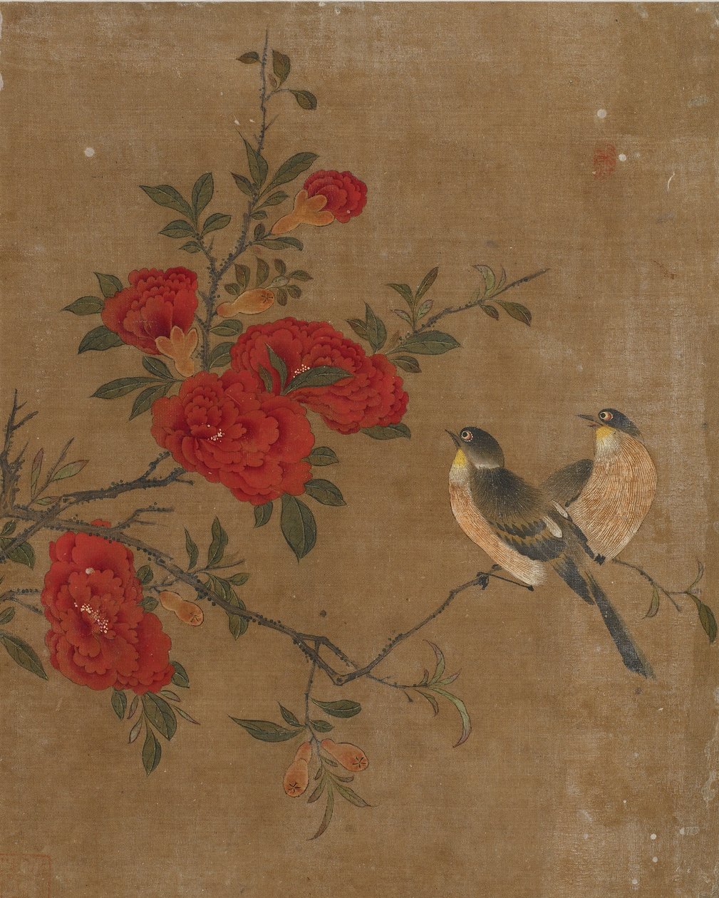 On adet kuş ve çiçek resmi (ipek üzerine renkli) by Ming Dynasty Chinese School