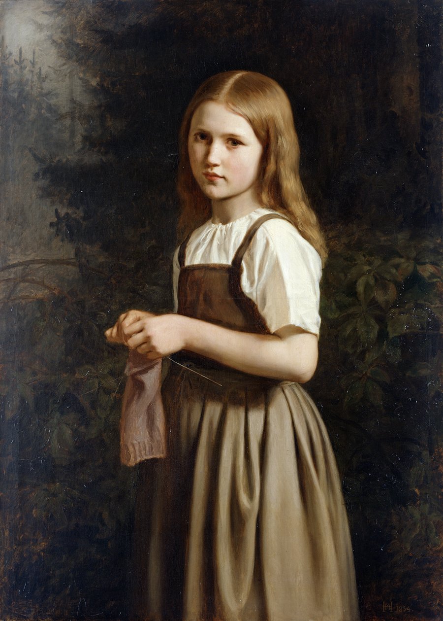 Kız Örgüsü, 1854 by Minna Heeren