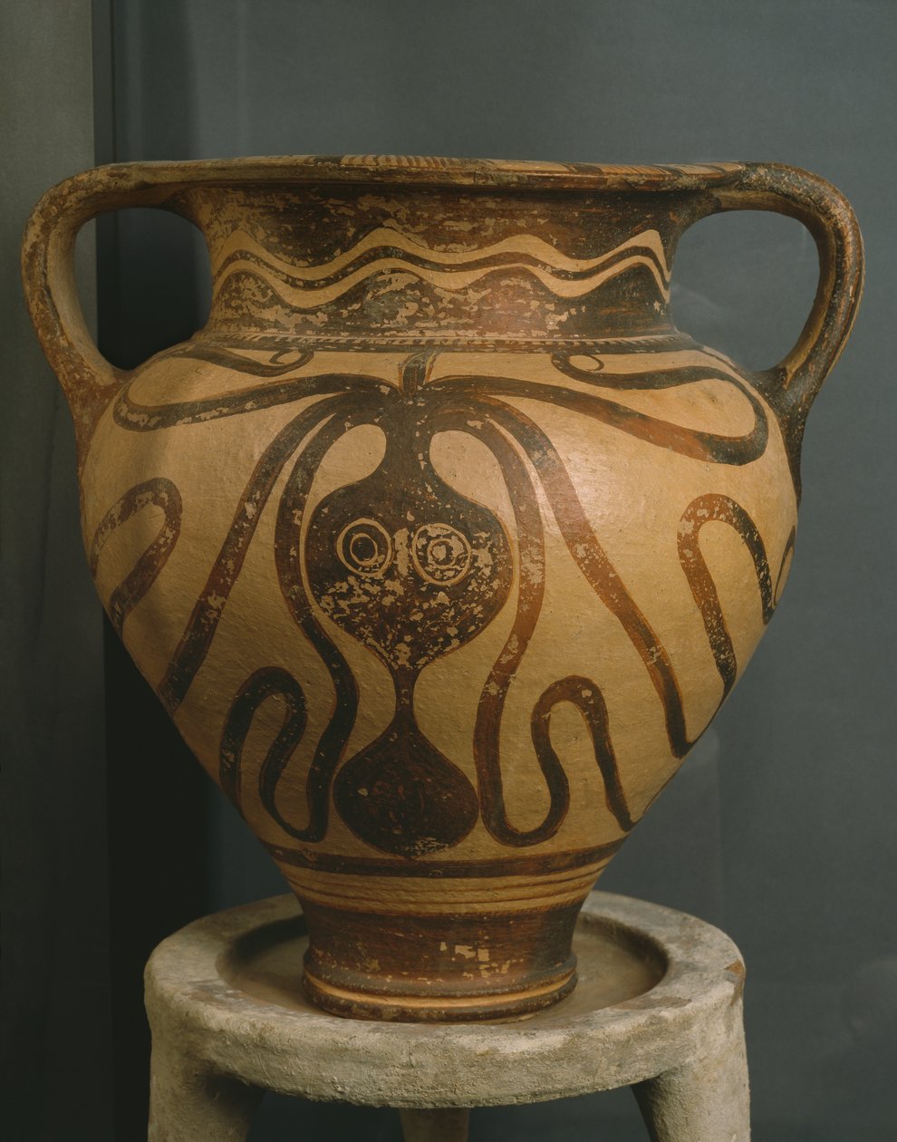 Ahtapot tasarımlı Krater, Ligortynos, Messara, Girit, Geç Minos Dönemi III A - III B, c.1400-1200 M.Ö. (boyalı çanak çömlek) by Minoan