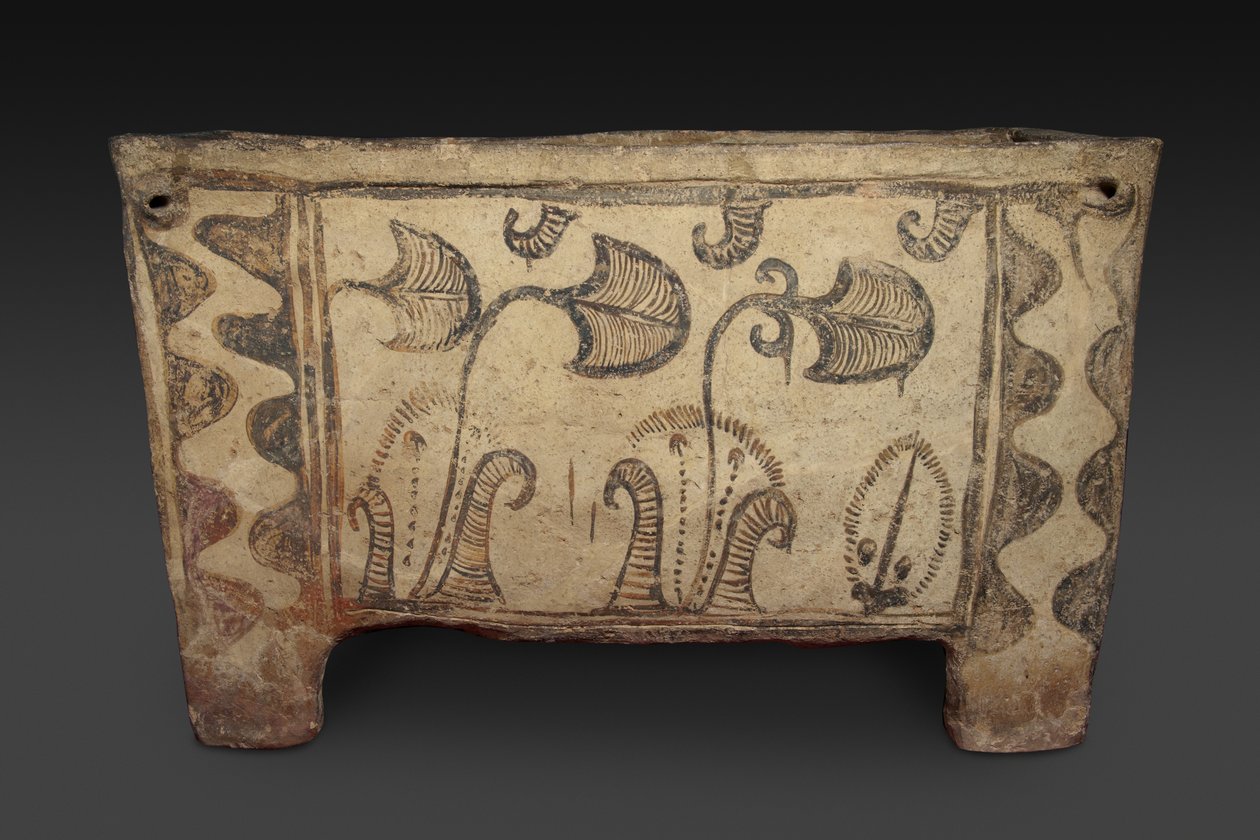 Boyalı Tabut, Knossos, Girit, MÖ 1500 dolayları (boyalı çanak çömlek) (tersi için bkz. 419818) by Minoan