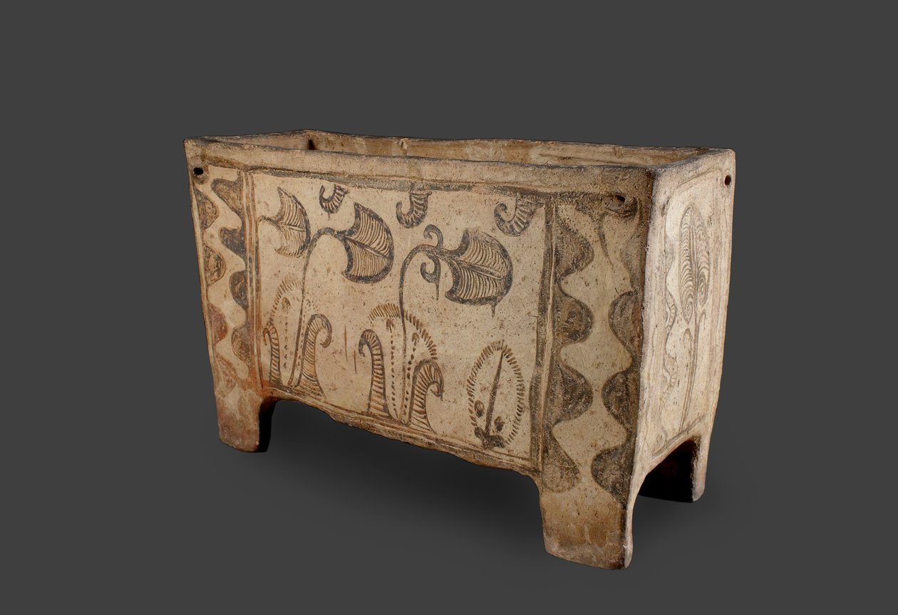 Boyalı Tabut, Knossos, Girit, MÖ 1500 dolayları (boyalı çanak çömlek) (tersi için bkz. 419818) by Minoan