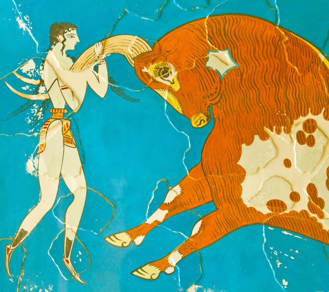 Toreador Fresk, Knossos, Girit 1550-1450 M.Ö. by Minoan