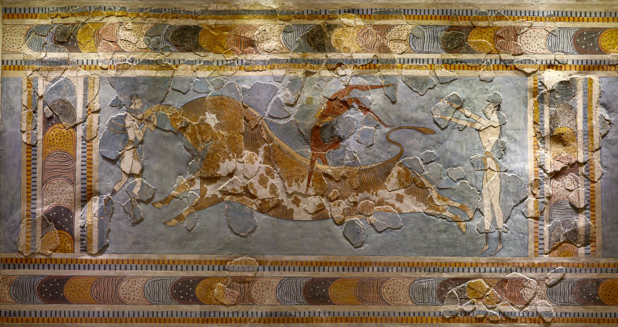 Sıçrayan Boğa Freskinden Detay. Knossos
