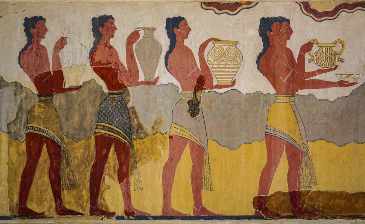 Alay freskinin yeniden inşası by Minoan