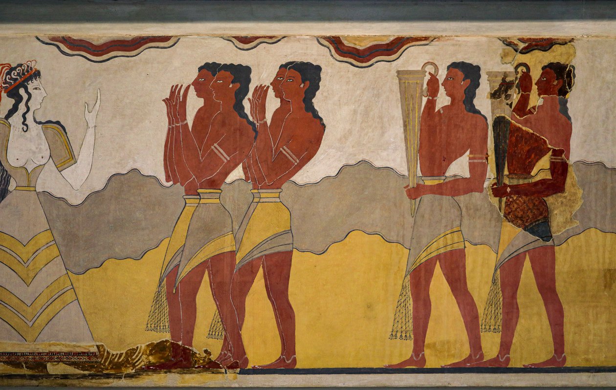 Alay freskinin yeniden inşası by Minoan