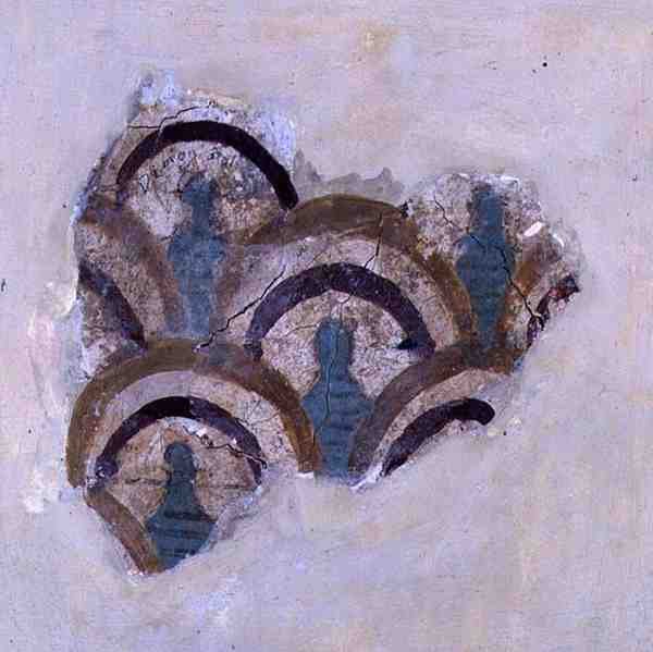 Spiral bant ve çiçekler Knossos, Girit, MÖ 1500 dolayları (fresk) by Minoan