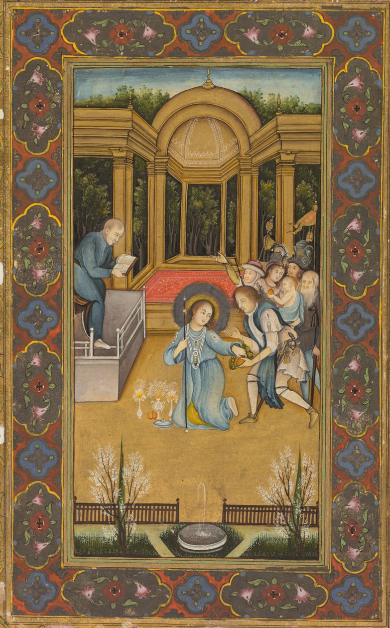 Tapınaktaki doktorlar arasında İsa, c. 1760. by Mir Kalan Khan