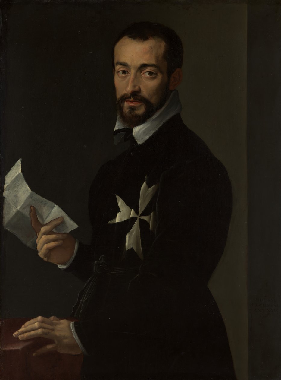 Malta Şövalyesinin Portresi, Muhtemelen Fra Jacopo Salviati, 1566. by Mirabello Cavalori