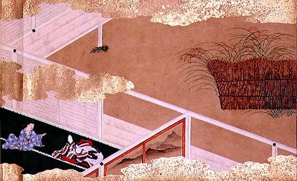 Bunsho Masalları (kağıt üzerinde mürekkep, renk ve altın) by Mitsuyoshi Tosa