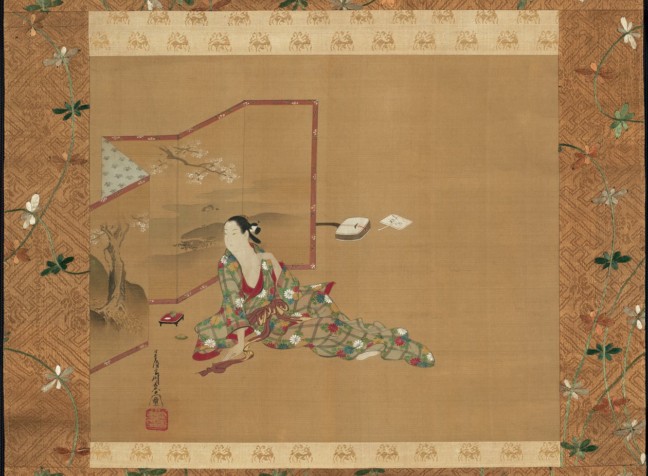 Ekranın Arkasındaki Bir Güzellik by Miyagawa Chōshun