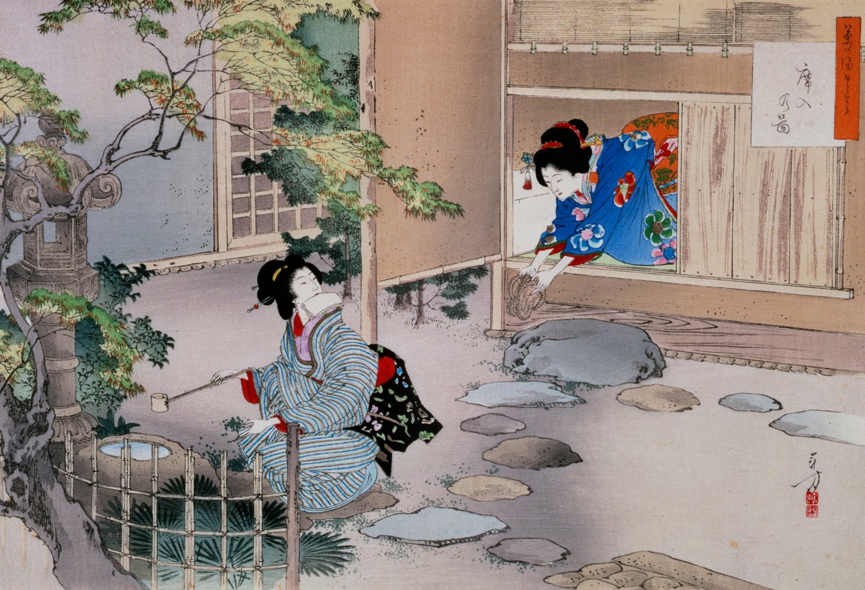 Çay Odalarına Giriş, c1886-1908 by Mizuno Toshikata