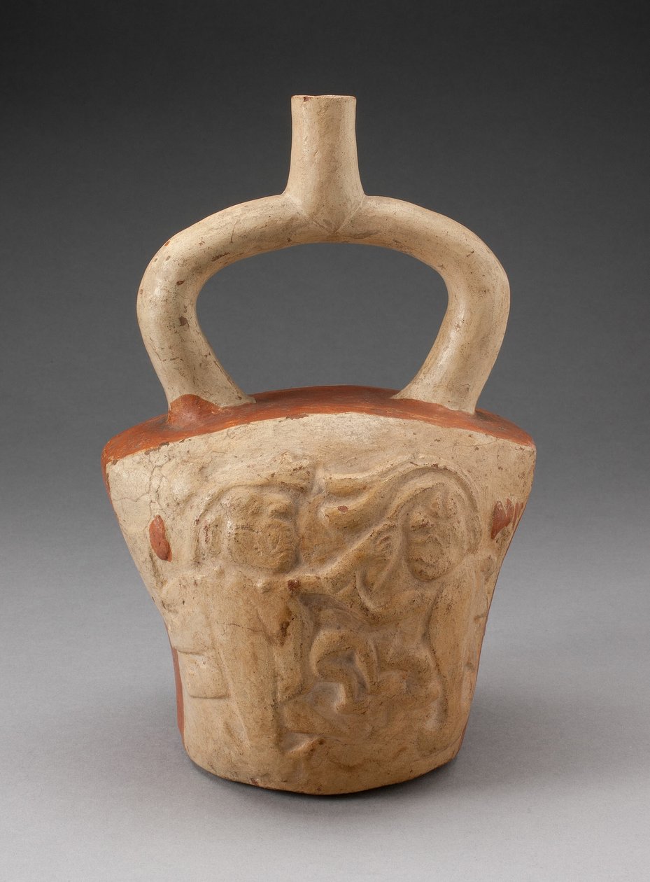Doğaüstü Savaş Sahnesi ile Kazılan Üzengi Gemisi by Moche