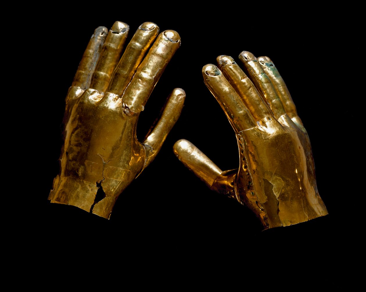 Kolomb öncesi sanat, Mochica kültürü (Moche, mochique): cenaze eller altın. 200-500 apres JC Lima, Musee de l