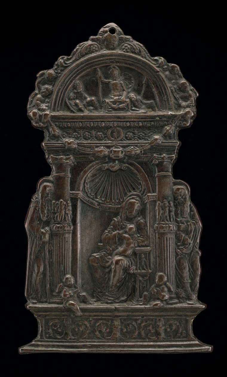 Madonna ve Çocuk, Aziz Anthony Abbot ve Aziz Jerome ile Enthroned, 1490. by Moderno