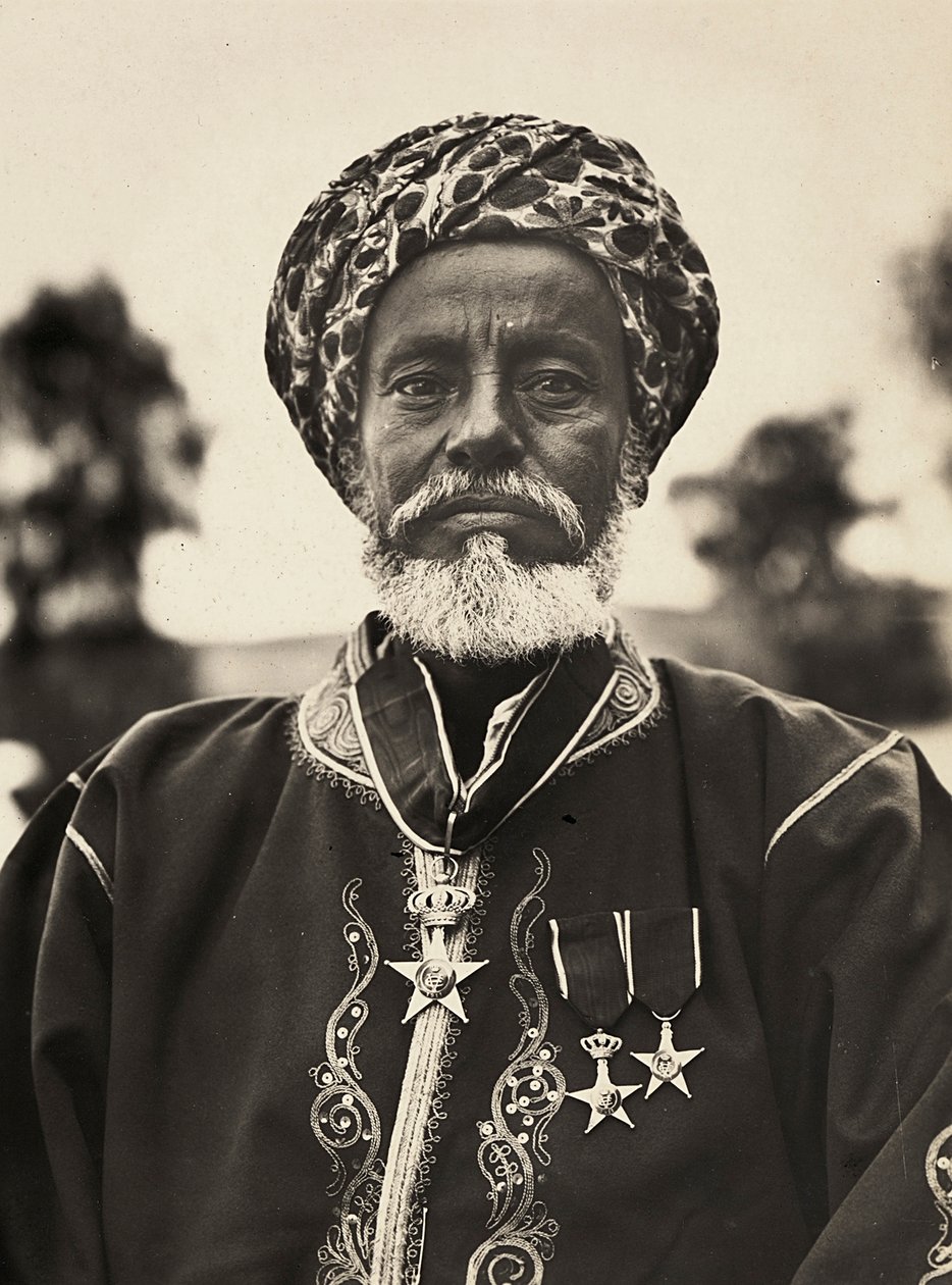 Building an Empire in the Fascist age: chief of the Habab tribe, 09/05/1936 (b/w photo) by Modestino Baldinetti