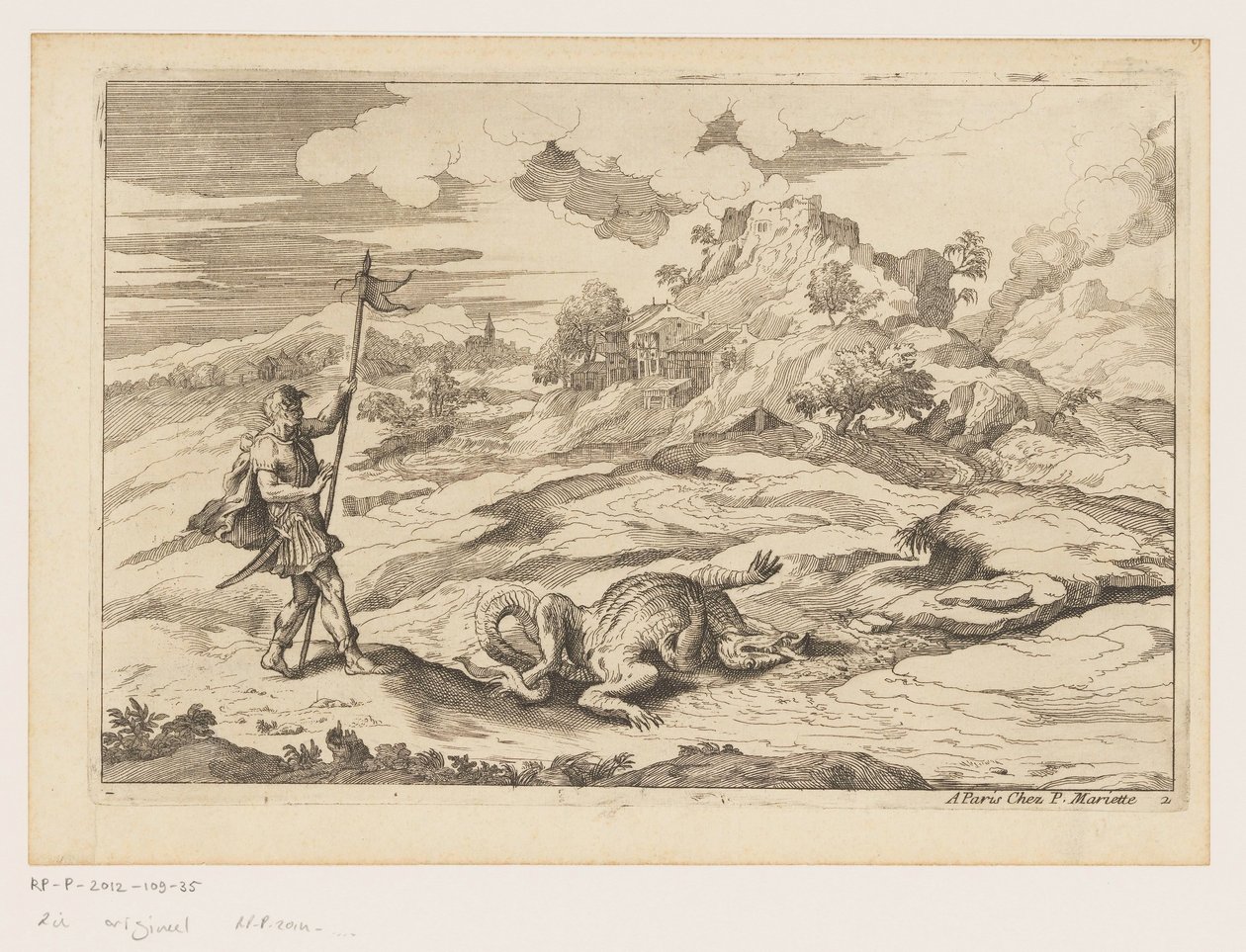 George ve ejderha ile manzara Titian