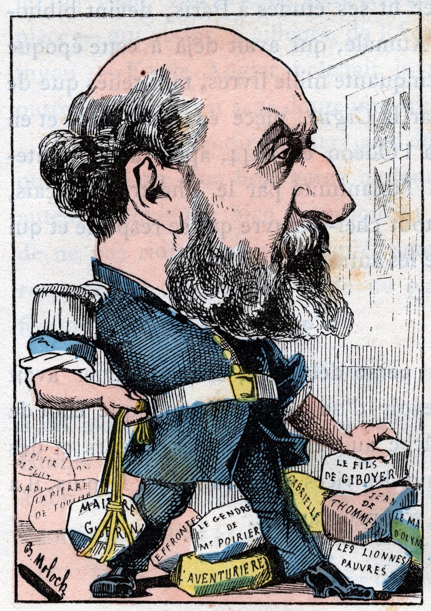 Guillaume Victor Augier (1820-1889) Fransız oyun yazarı portresi. by Moloch