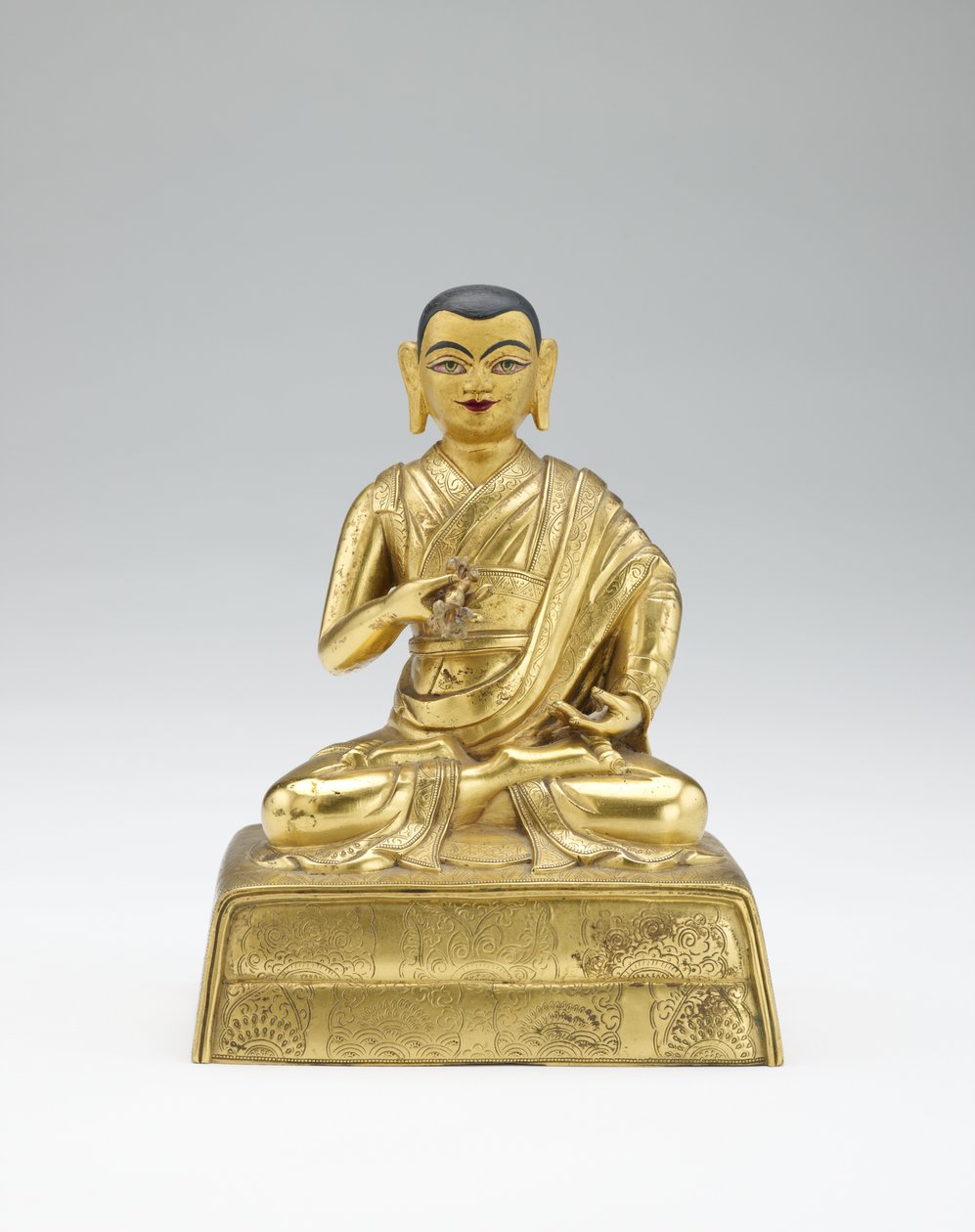 On ikinci Dalai Lama, Trinlay Gyatso, kısmi bir lama ve öğretmen grubundan, 19. yüzyılın ortalarında by Mongolian School