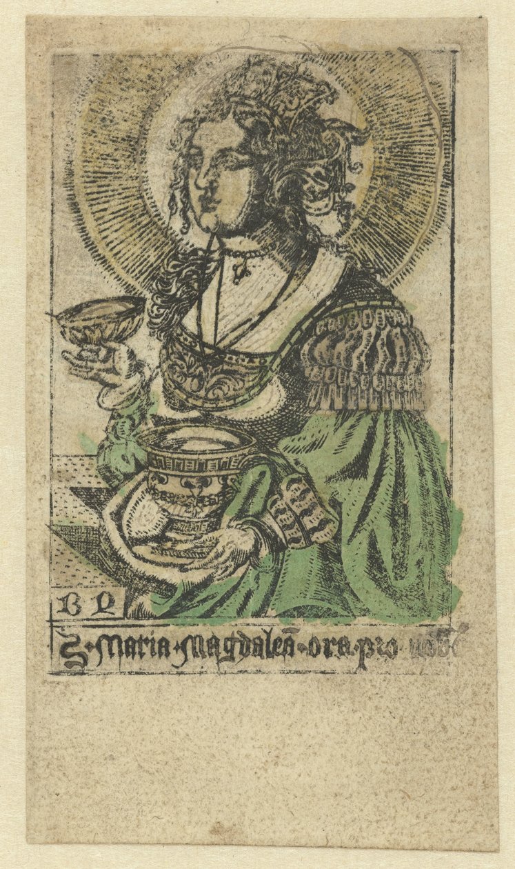 Mary Magdalene Magdalalı Aziz Meryem bizim için dua ediyor (nesnedeki başlık) by Monogrammist BD (graveur)