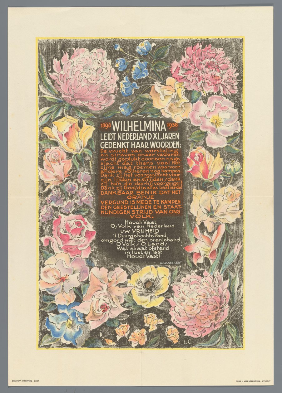 Wilhelmina, Hollanda XL'yi yıllardır yönetiyor by Monogrammist JB (20e eeuw)
