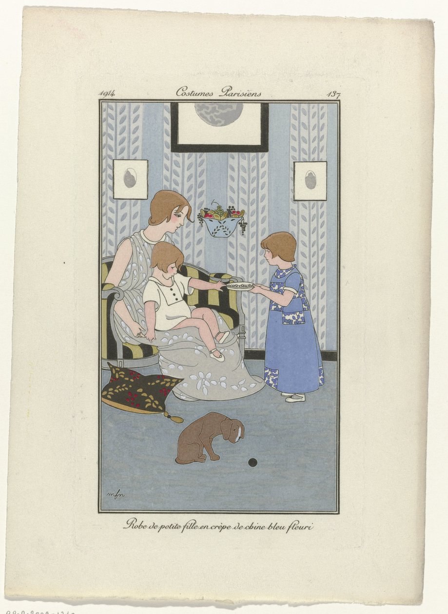 Journal des Dames et des Modes, Costumes Parisiens, 1914, No. 137: Küçük kızın elbisesi (...) by Monogrammist MFN